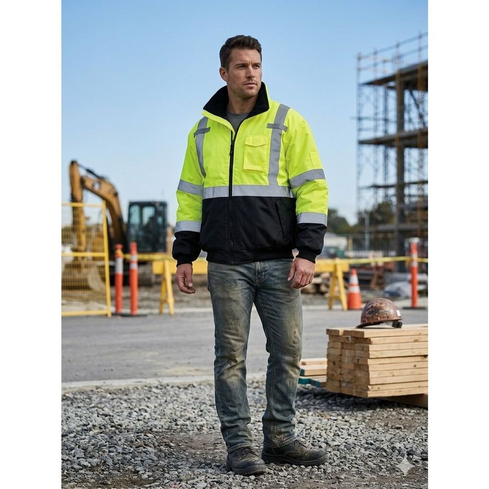 PIP Protective Industrial Products Hi-Vis Reflective Bomber Jacket men’s 2x clas